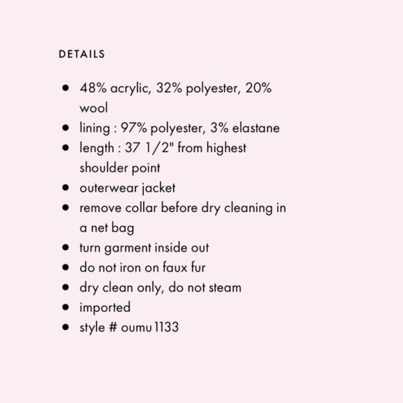 Kate Spade Wild Ones Fur Trim Coat Sky Blue - Picture 4 of 4